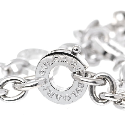 Bulgari 18K White Gold Diamond Disc Charm Bracelet 5 of 7