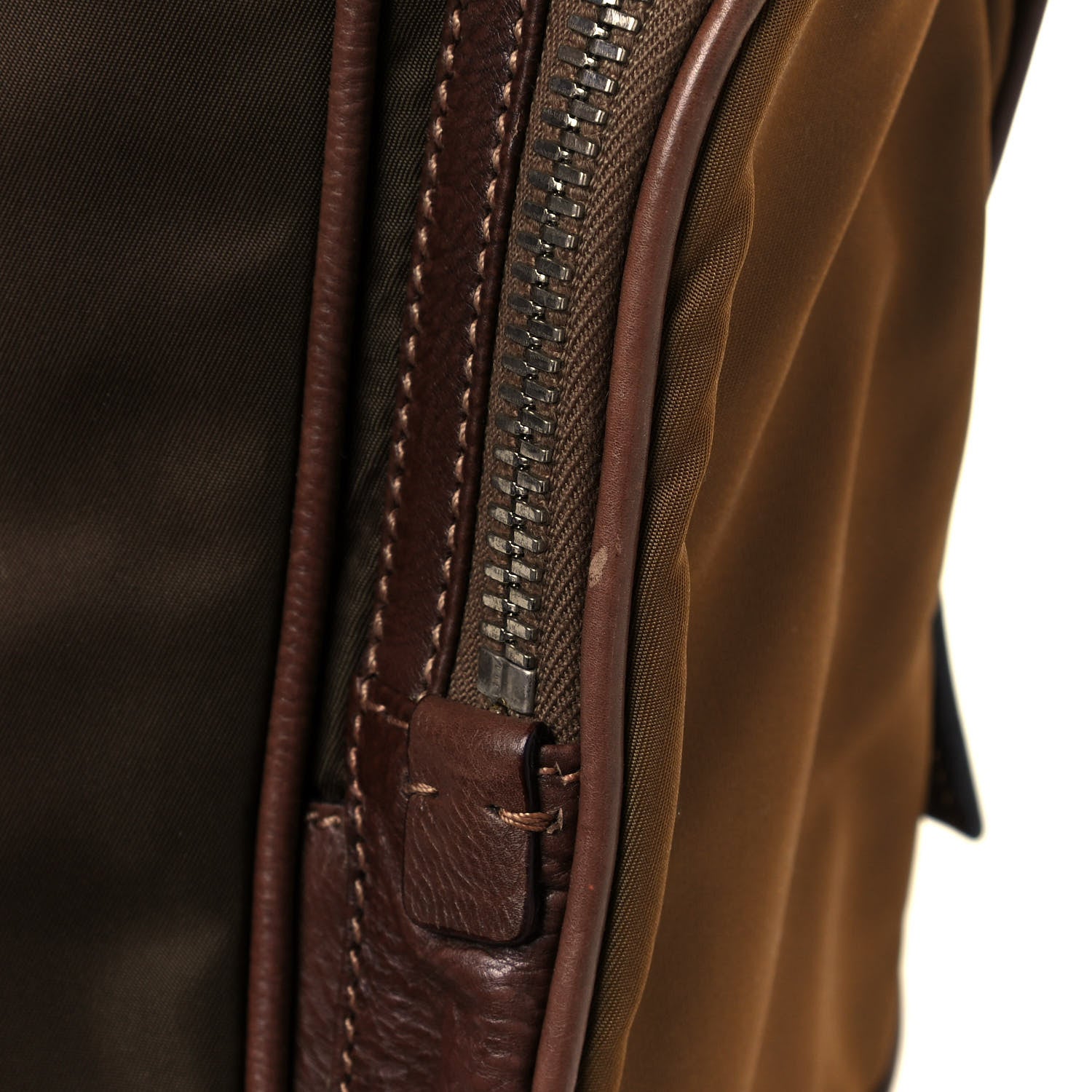 Prada Tessuto Nylon Soft Calfskin Shoulder Bag Brown 16 of 16