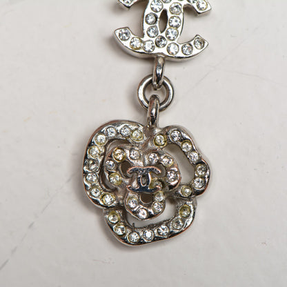 Chanel Crystal CC Camellia Necklace Silver 8 of 8