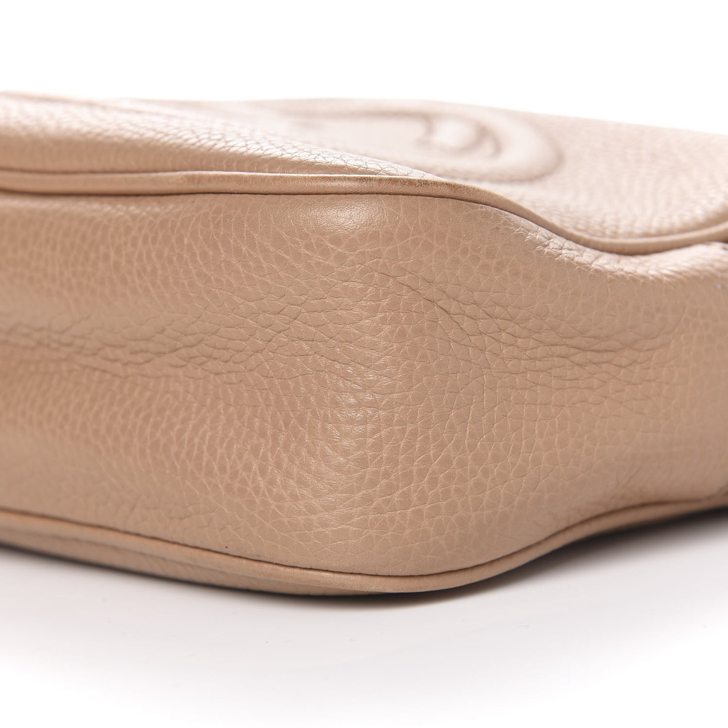 Pebbled Calfskin Small Soho Disco Bag Rose Beige