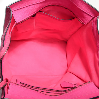 Celine Drummed Calfskin Mini Luggage Fluo Pink 6 of 10