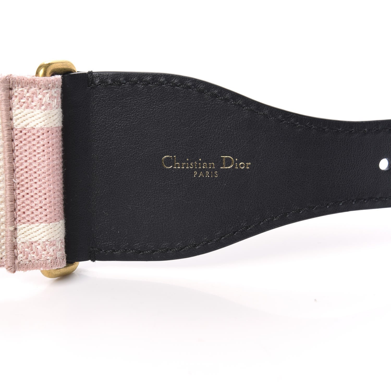 Christian Dior Canvas Embroidered Large Belt 80 32 Pink White 6 of 6
