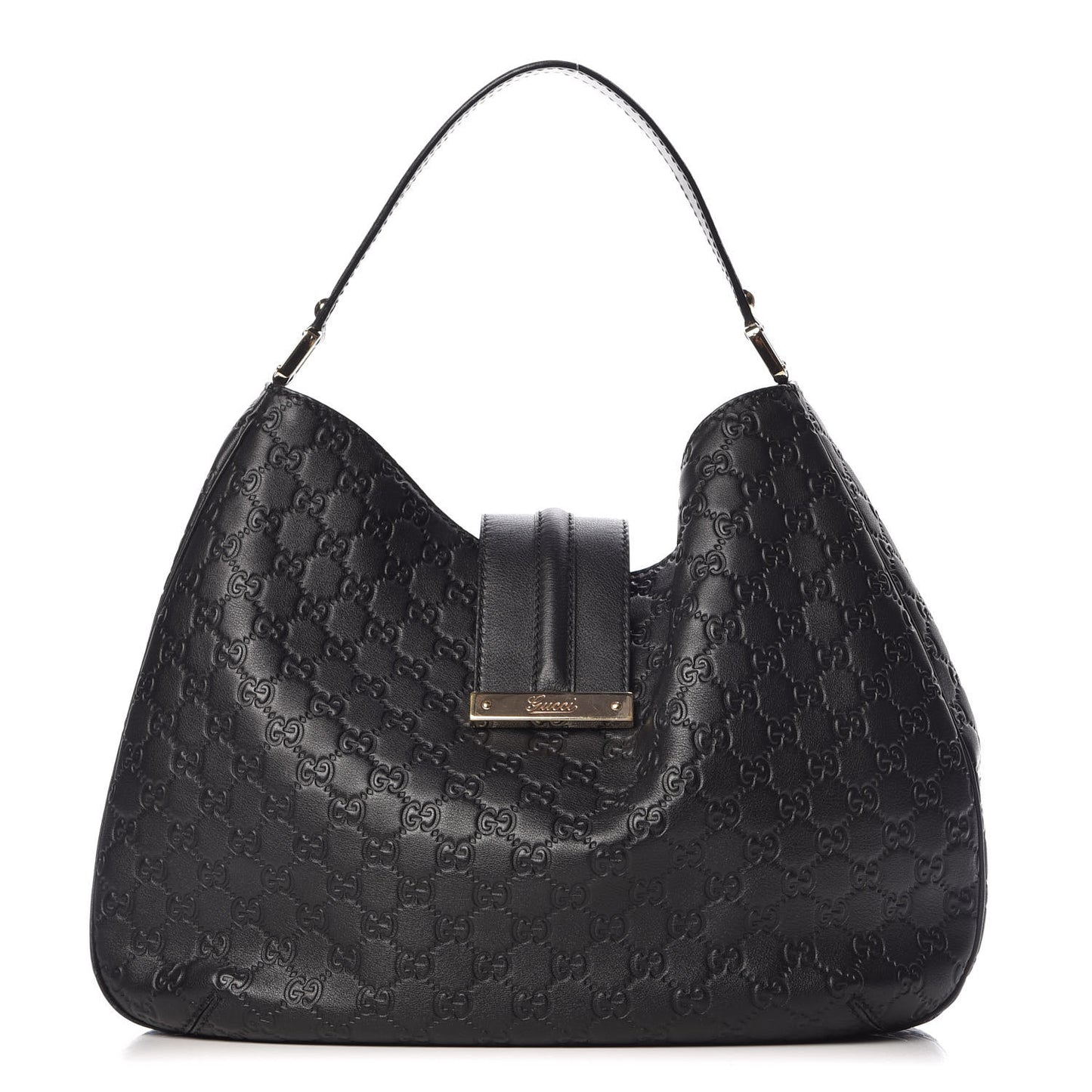 Guccissima Large New Ladies Web Hobo Black