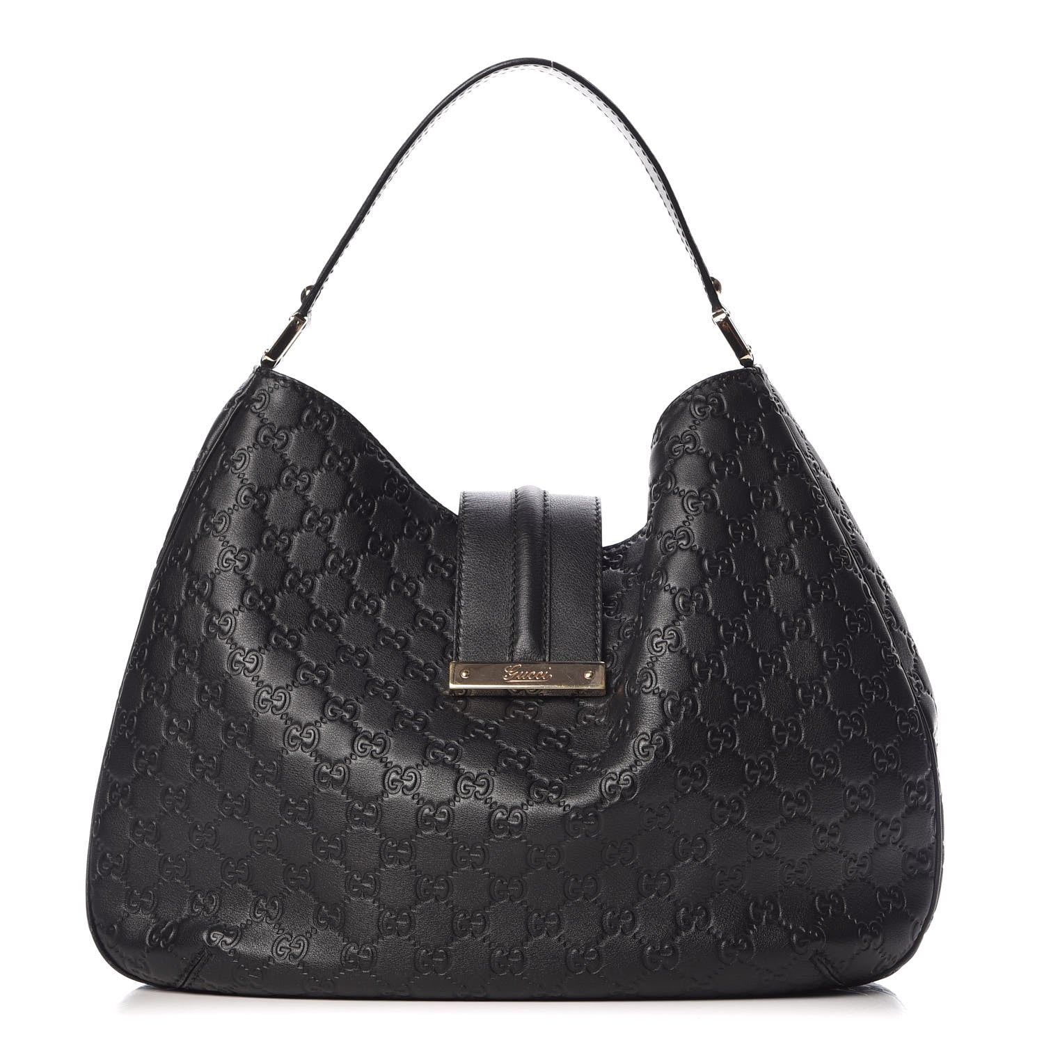 Gucci Guccissima Large New Ladies Web Hobo Black 1 of 9