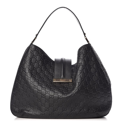 Gucci Guccissima Large New Ladies Web Hobo Black 1 of 9