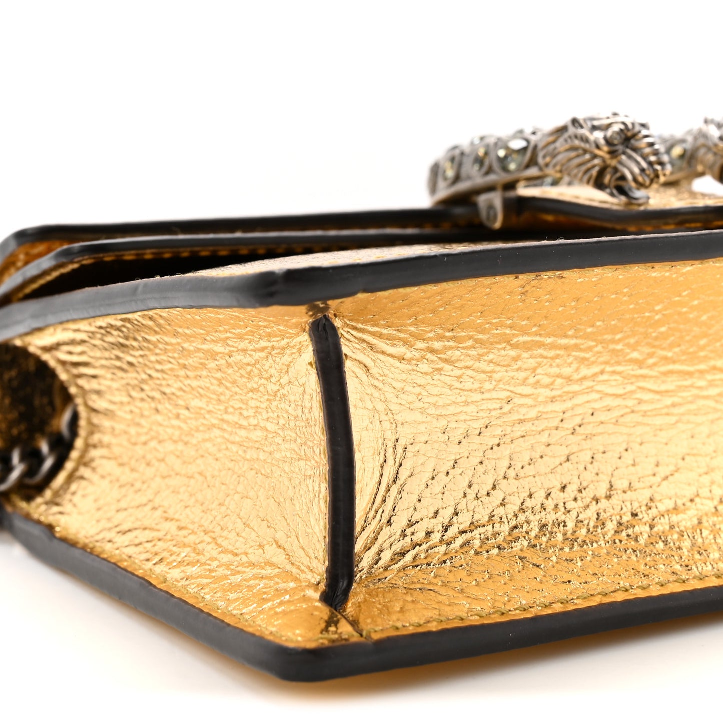 Metallic Calfskin Super Mini Dionysus Shoulder Bag Gold