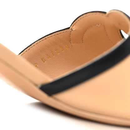 Chanel Lambskin CC Cutout Mules 37.5 Beige Black 7 of 11