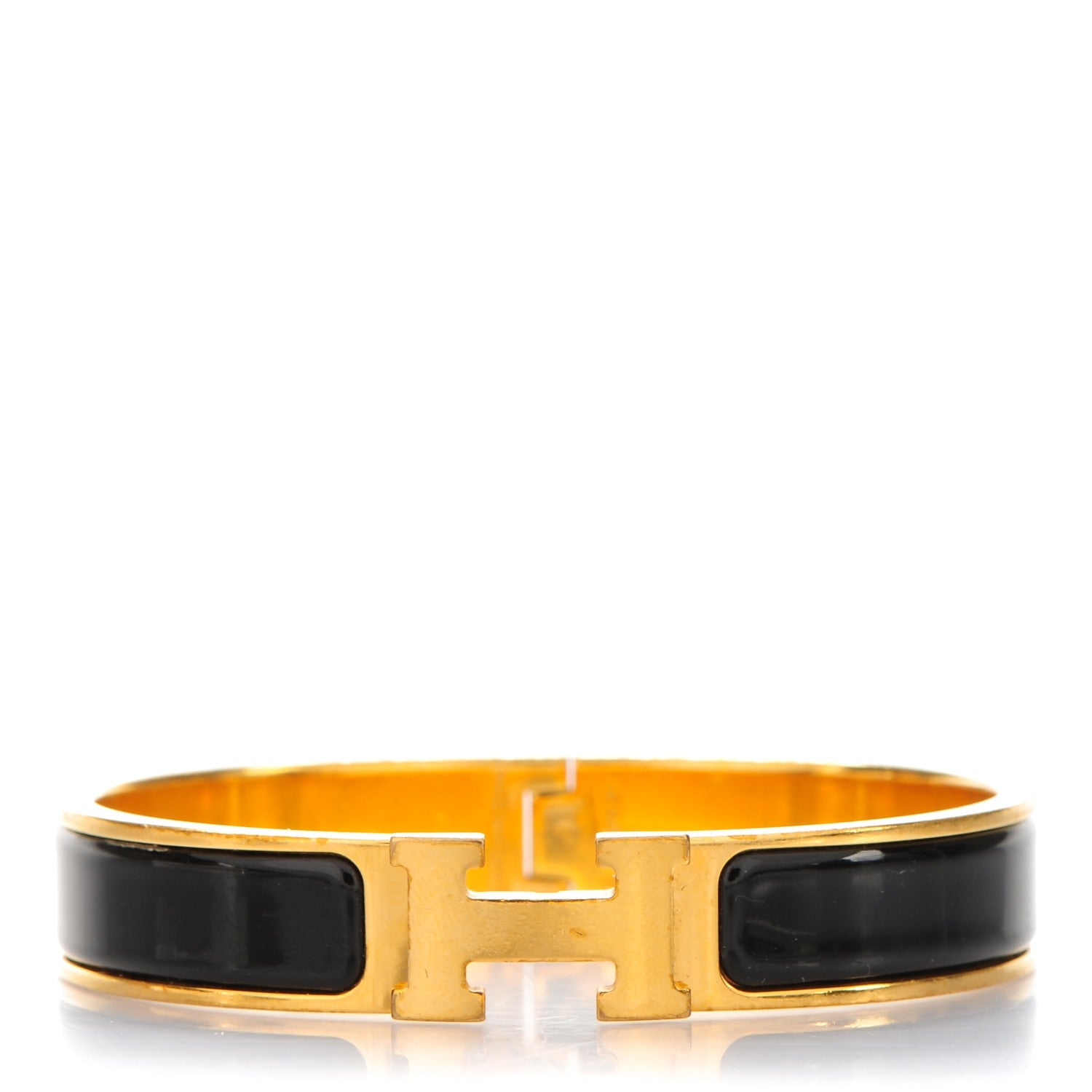 Hermes Enamel Narrow Clic Clac H Bracelet GM Black 1 of 4