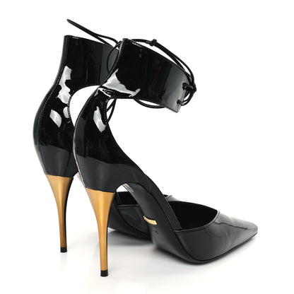 Gucci Vitello Vernice Soft Nappa Priscilla Ankle Cuff Pumps 41 Black 5 of 10