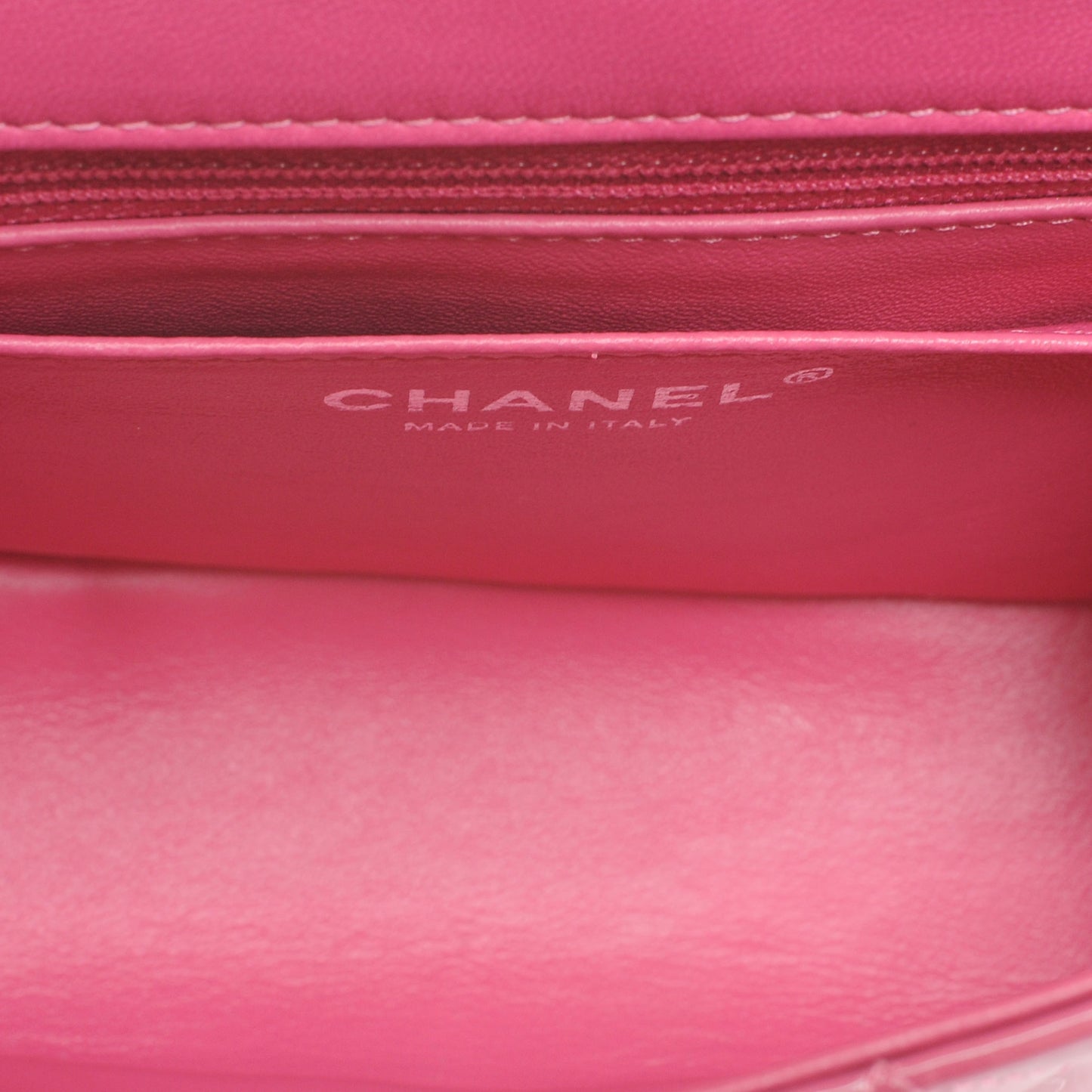 Patent Quilted Mini Flap Pink