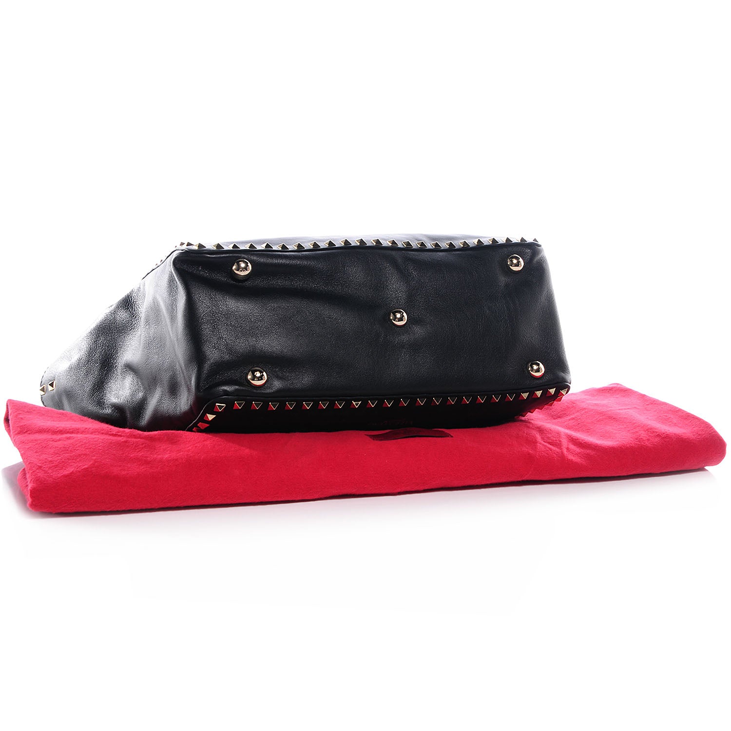 Valentino Garavani Vitello Medium Rockstud Tote Black 4 of 7