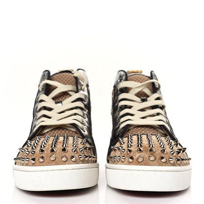 Christian Louboutin Calfskin Lou Spikes Loubi Kraft PVC Flat Sneakers 44 Multicolor 2 of 8