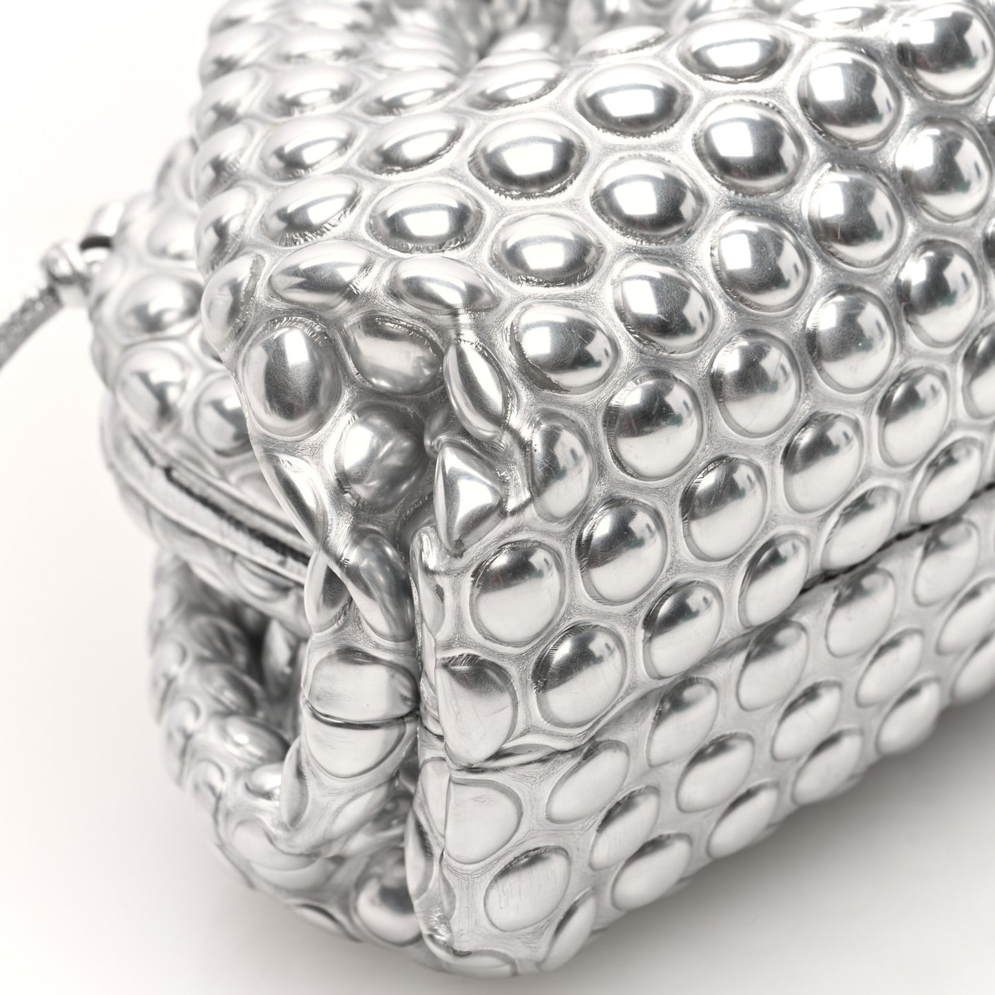 Metallic Fabric Bubble Wrap The Mini Pouch Silver