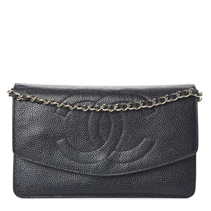 Chanel Caviar Timeless CC Wallet On Chain WOC Black 1 of 10