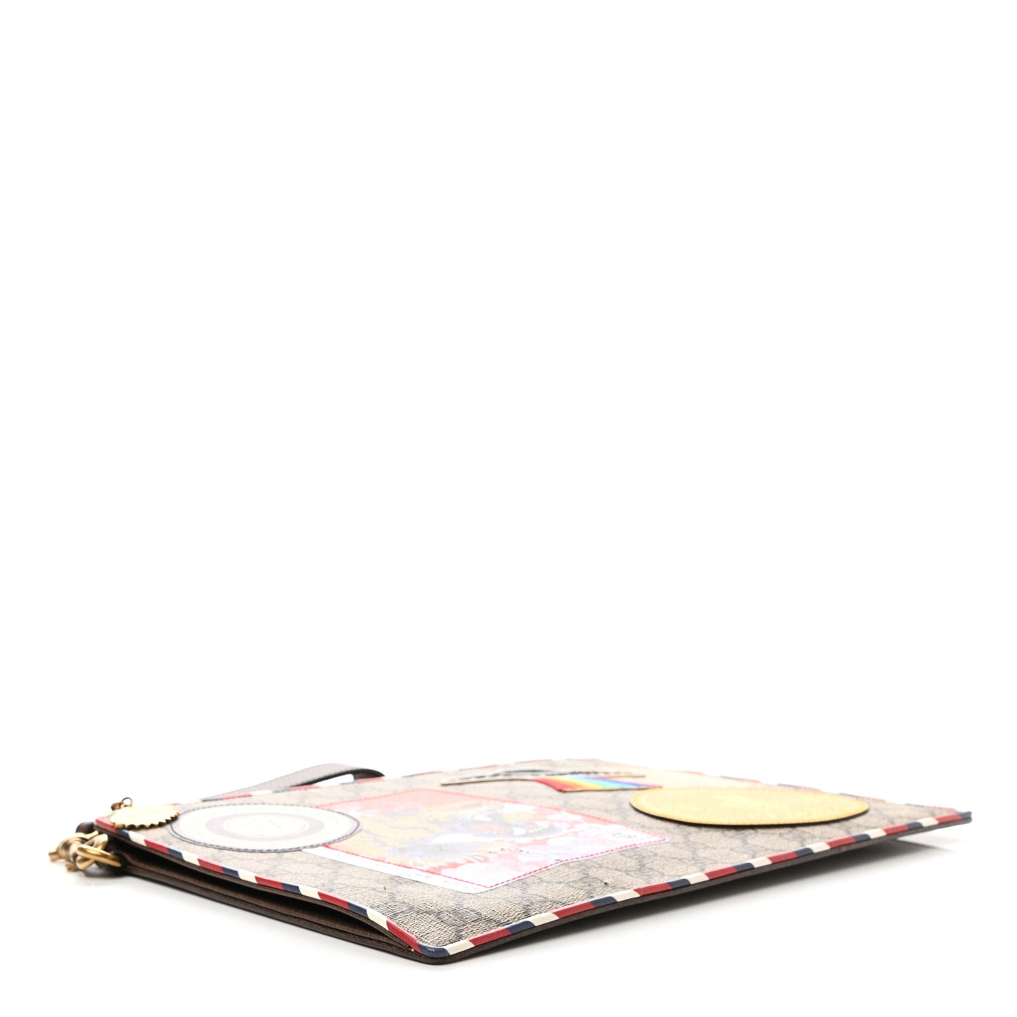 GG Supreme Monogram Courrier Documents Holder Beige New Acero