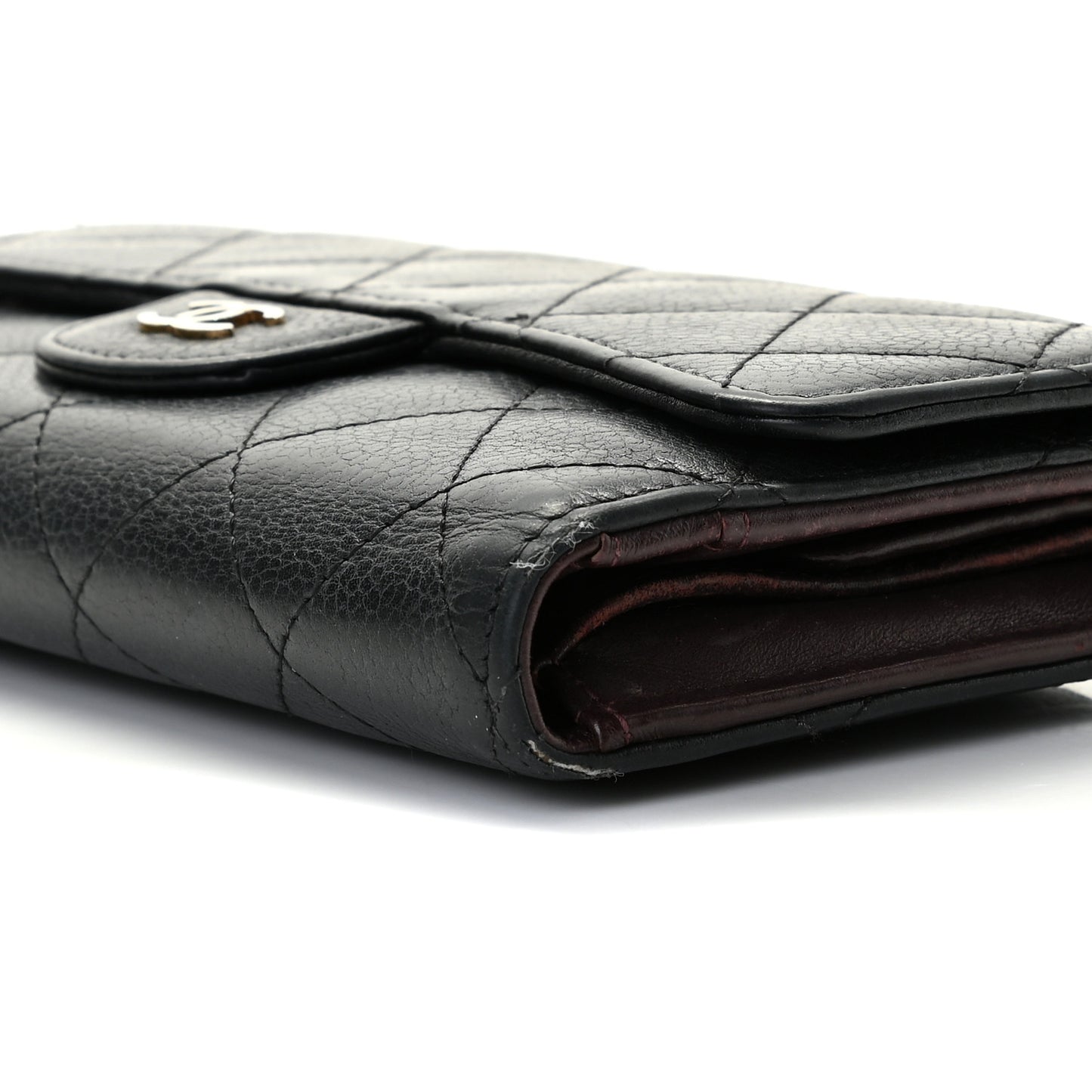 Caviar Quilted Large Flap Wallet Black