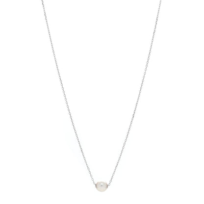 Mikimoto 18K White Gold Akoya Pearl 8-8.5mm Single Pendant Necklace 1 of 5