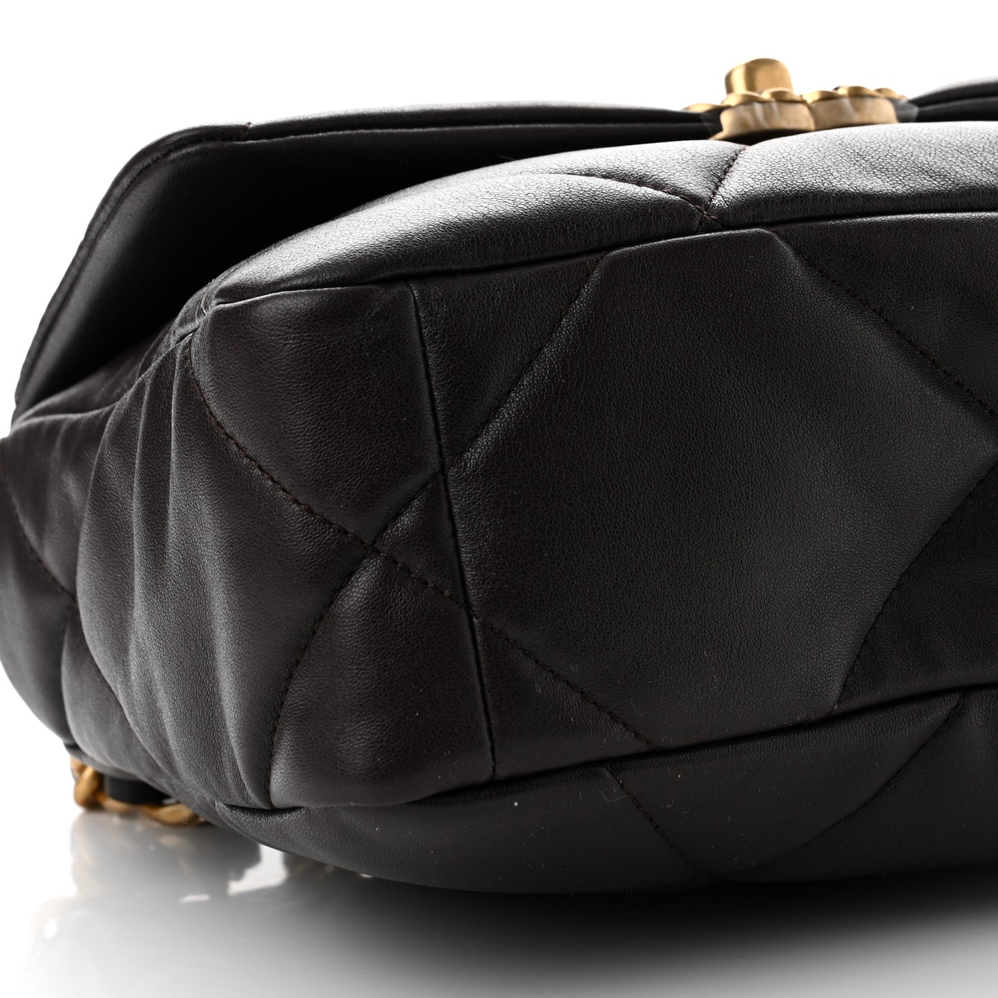 Lambskin Quilted Medium Chanel 19 Flap Dark Brown
