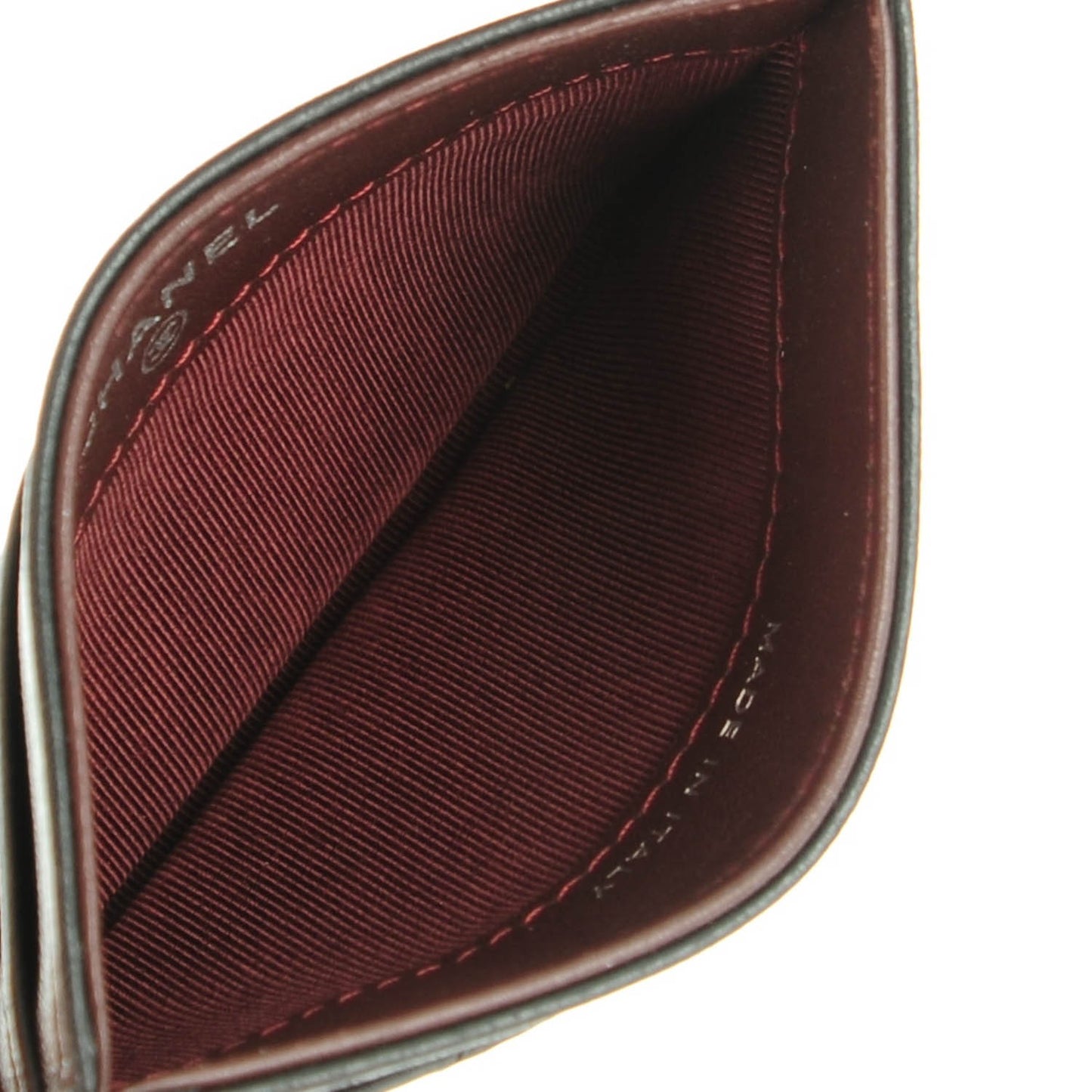 Lambskin Quilted Card Holder Black
