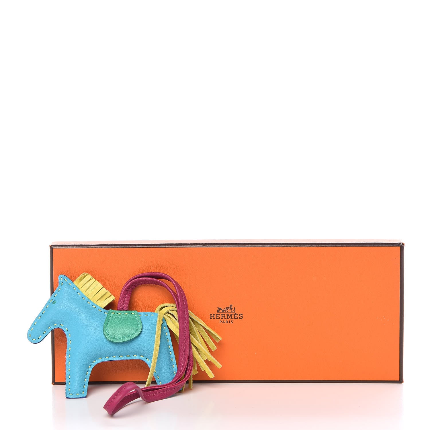 Hermes Milo Lambskin Grigri Rodeo Horse Bag Charm PM Bleu Electrique Bleu Azteque Soufre Menthe Rose Shocking Violet 4 of 4