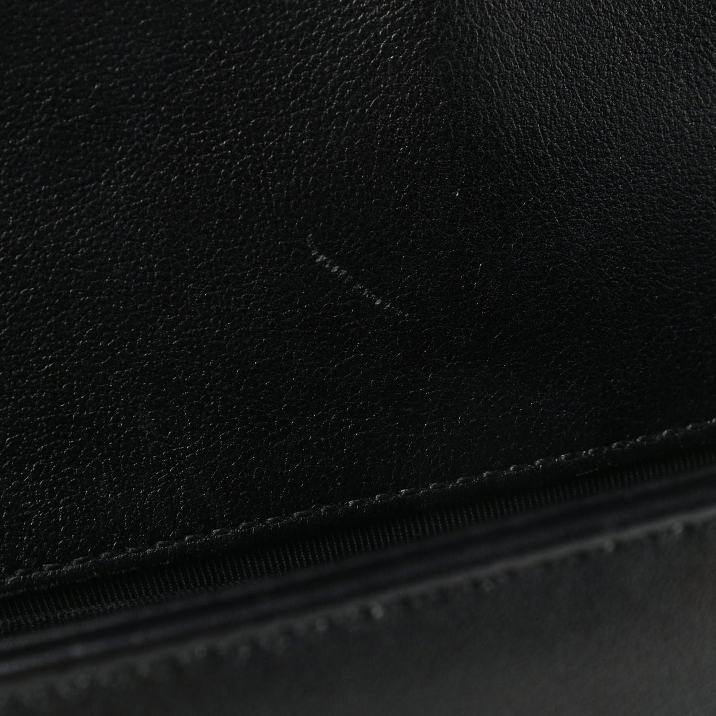 Calfskin Quilted Small Boy Flap Black