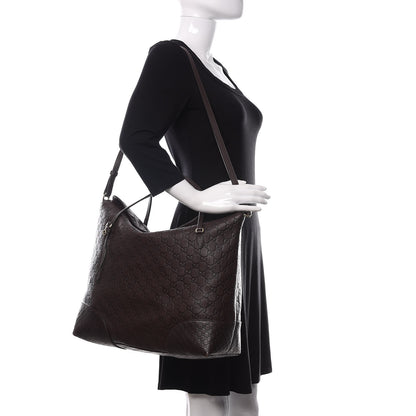 Gucci Guccissima Large Bree Foldover Tote Chocolate 2 of 13