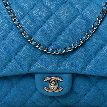 Chanel Iridescent Caviar Quilted Clutch With Chain Flap Blue 7 of 9