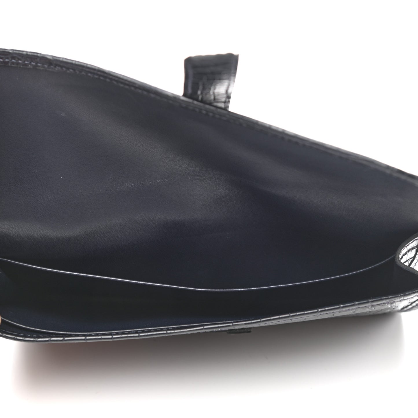 Matte Alligator Jige Duo Clutch Bleu Indigo
