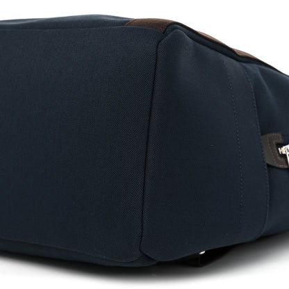 Hermes Toile Groom School Backpack Bleu Navy Feu 7 of 8