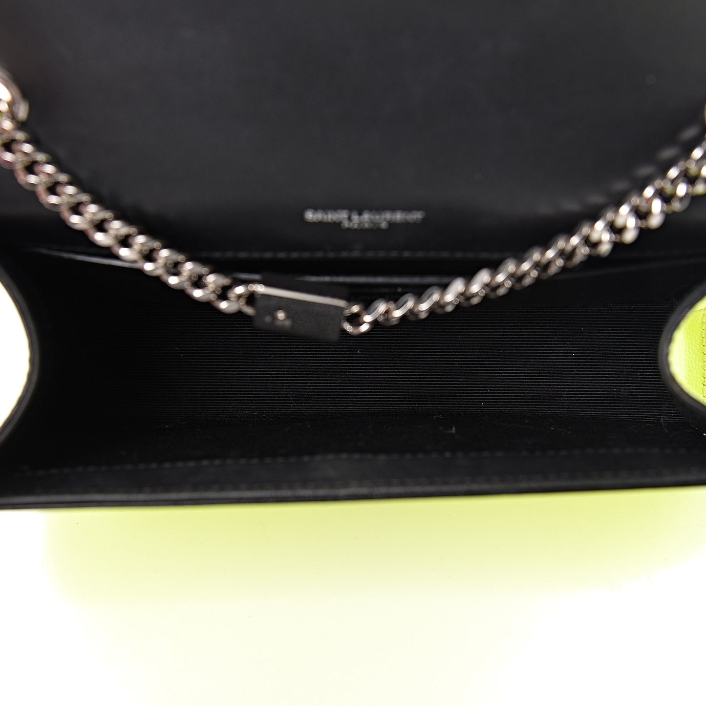Patent Grain de Poudre Small Monogram Kate Satchel Neon Yellow