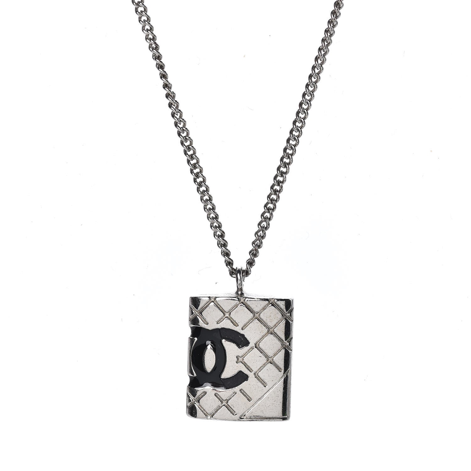 Chanel Cambon Pendant Necklace Silver 3 of 5