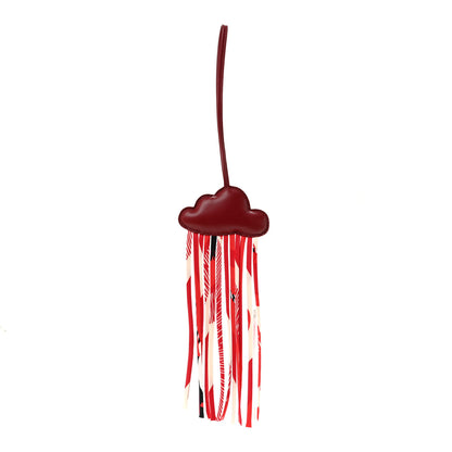 Hermes Swift Silk Twill Cord Cloud Bag Charm Rouge H 1 of 4