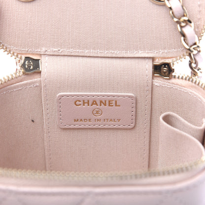 Chanel Caviar Quilted Mini Vanity Case With Chain Light Pink 6 of 9