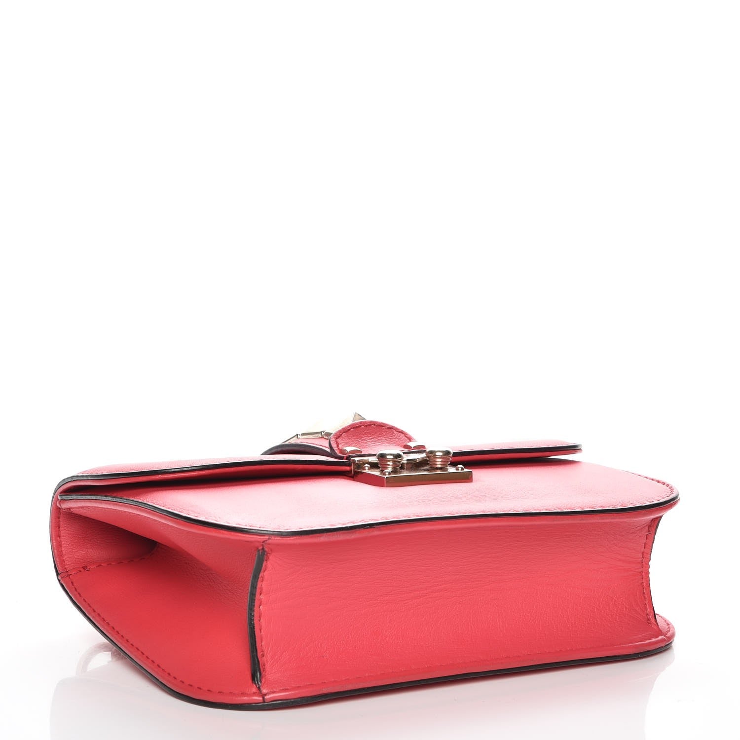 Valentino Garavani Vitello Small Glam Lock Rockstud Flap Deep Fuxia 4 of 7