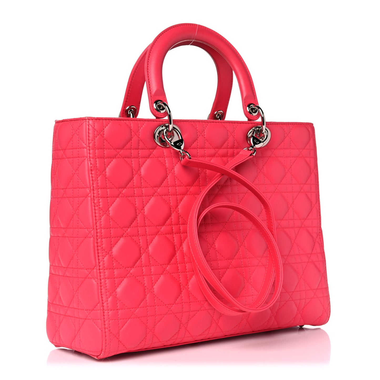 Lambskin Cannage Large Lady Dior Pink