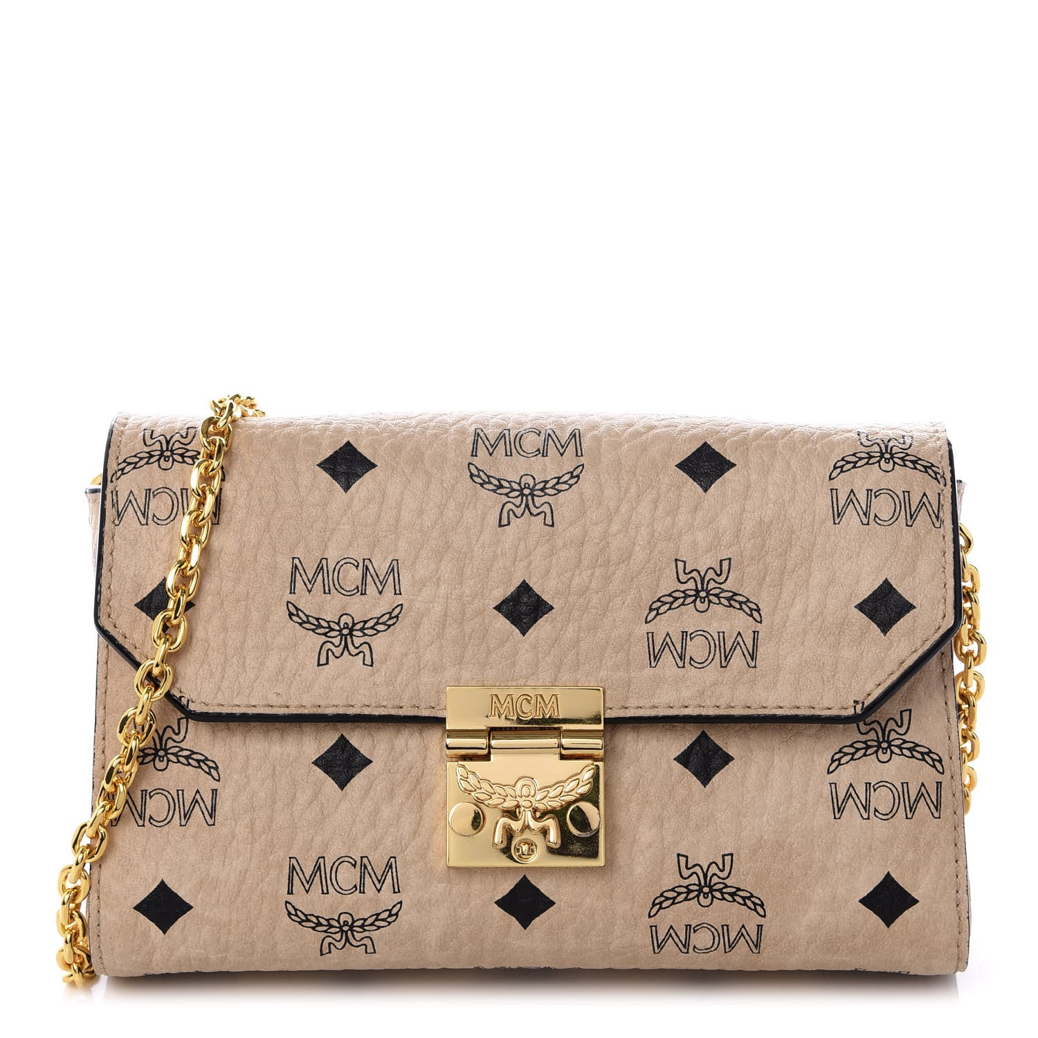 MCM Visetos Small Millie Crossbody Beige 1 of 8