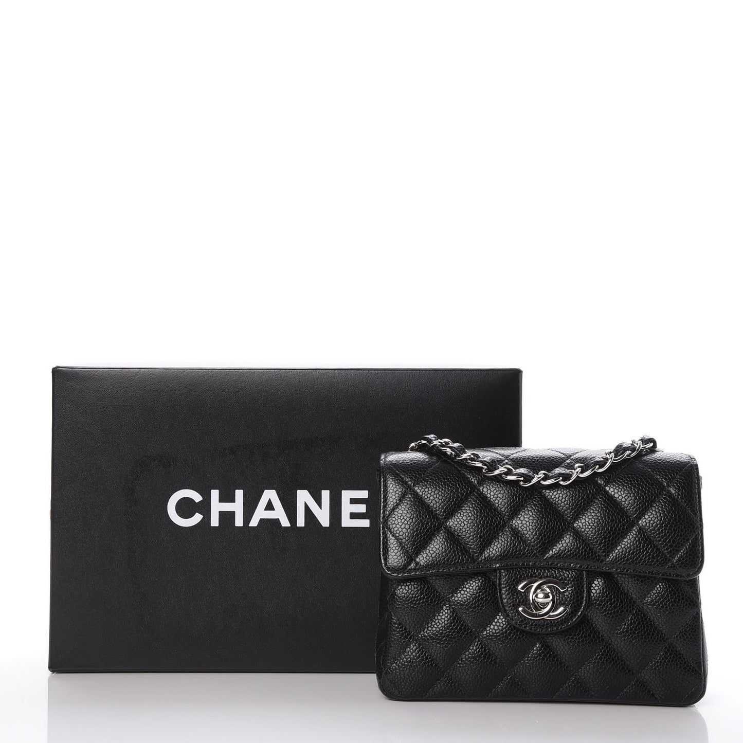 Caviar Quilted Mini Square Flap Black