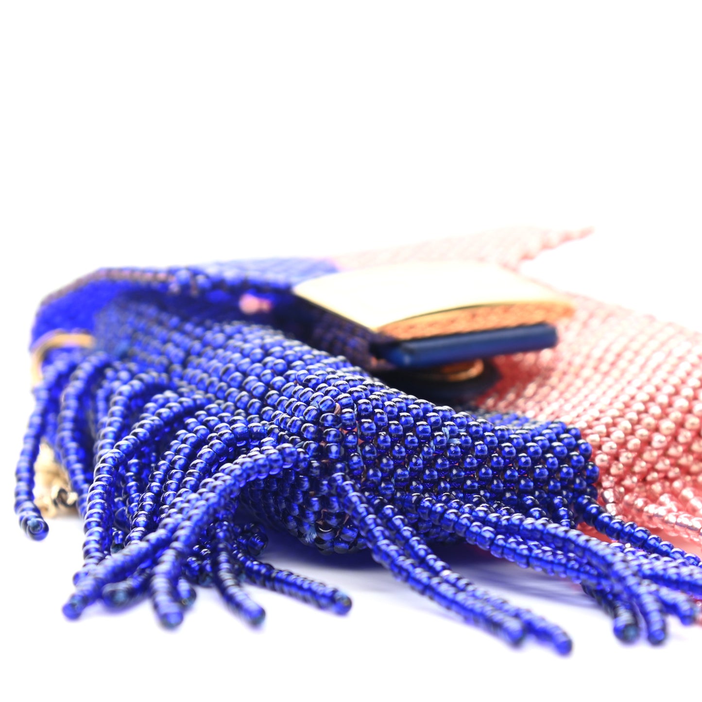 Glass Beaded Mini Pico Baguette Charm Blue Salmone
