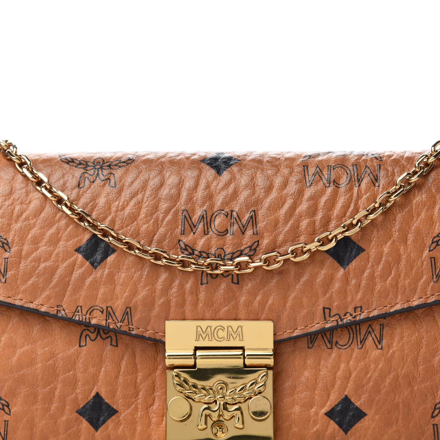MCM Visetos Large Patricia Wallet On Chain Cognac 11 of 11