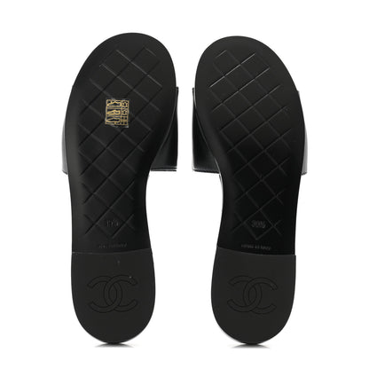 Chanel Lambskin Quilted Turnlock Flat Mules 39.5 Black 5 of 9