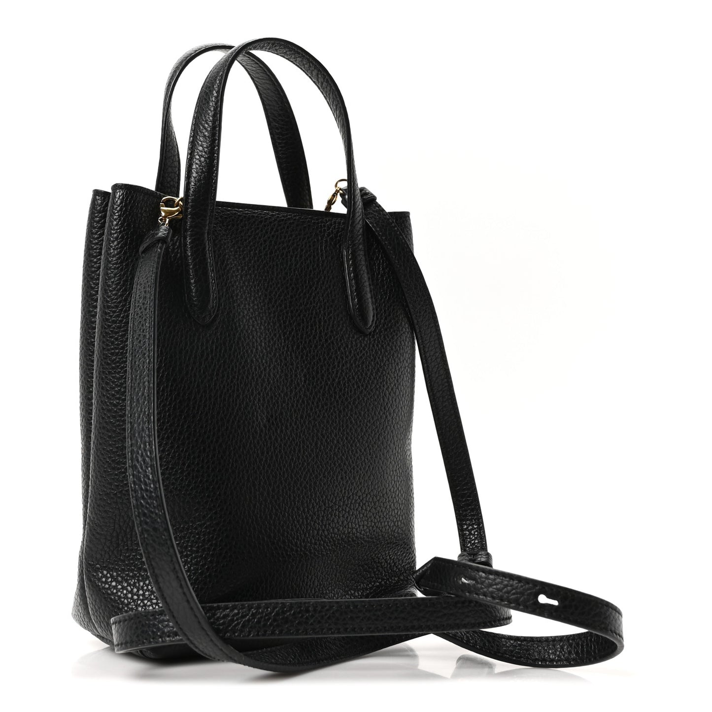 Tumbled Calfskin Gancini Mini Bag Black