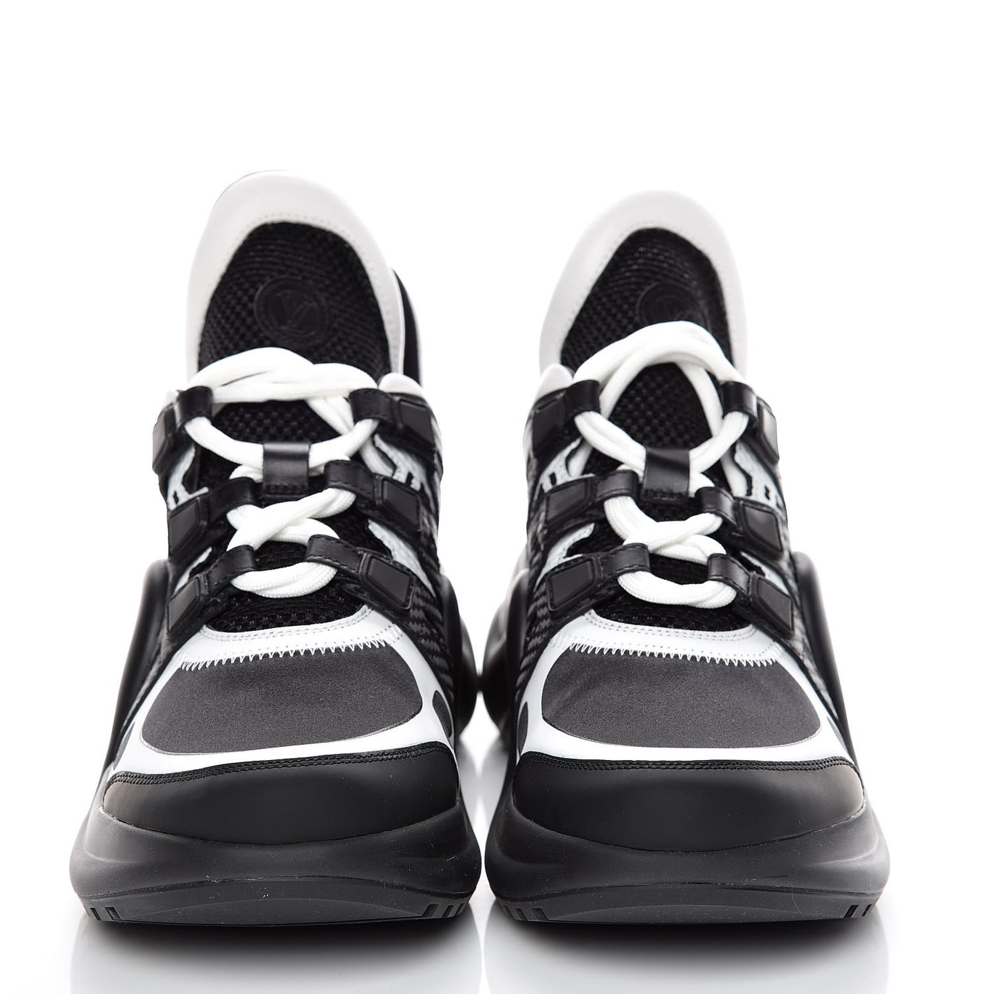 Calfskin Technical Nylon LV Archlight Sneakers 39 Black White