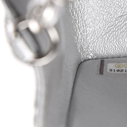 Chanel Metallic Lambskin Quilted Mini Rectangular Flap Silver 9 of 10