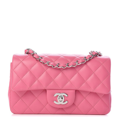 Chanel Lambskin Quilted Mini Rectangular Flap Dark Pink 1 of 12
