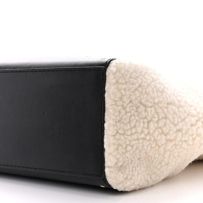 Stella McCartney Eco Alter Nappa Shearling Popper Bucket Bag Black White 10 of 10