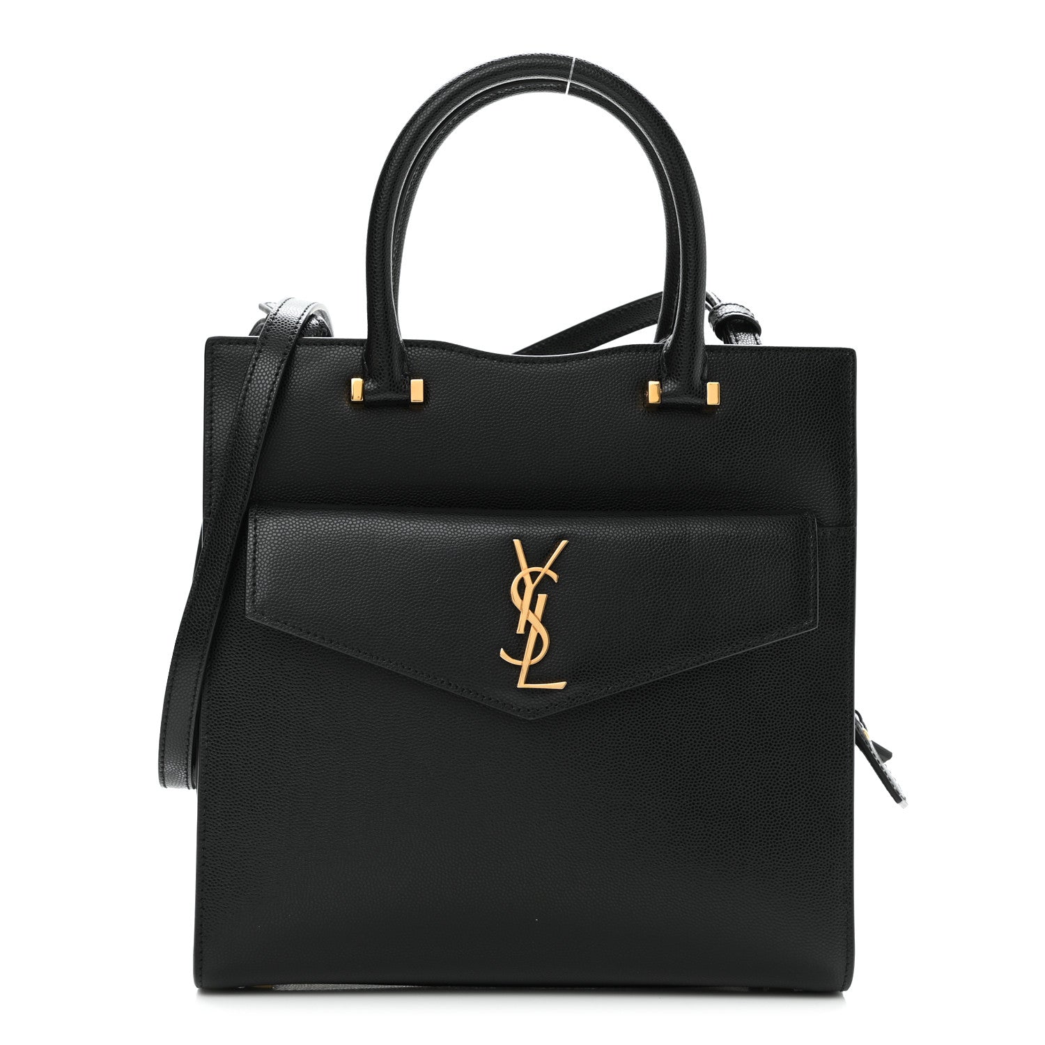 Saint Laurent Grain De Poudre Small Uptown Tote Black 1 of 9