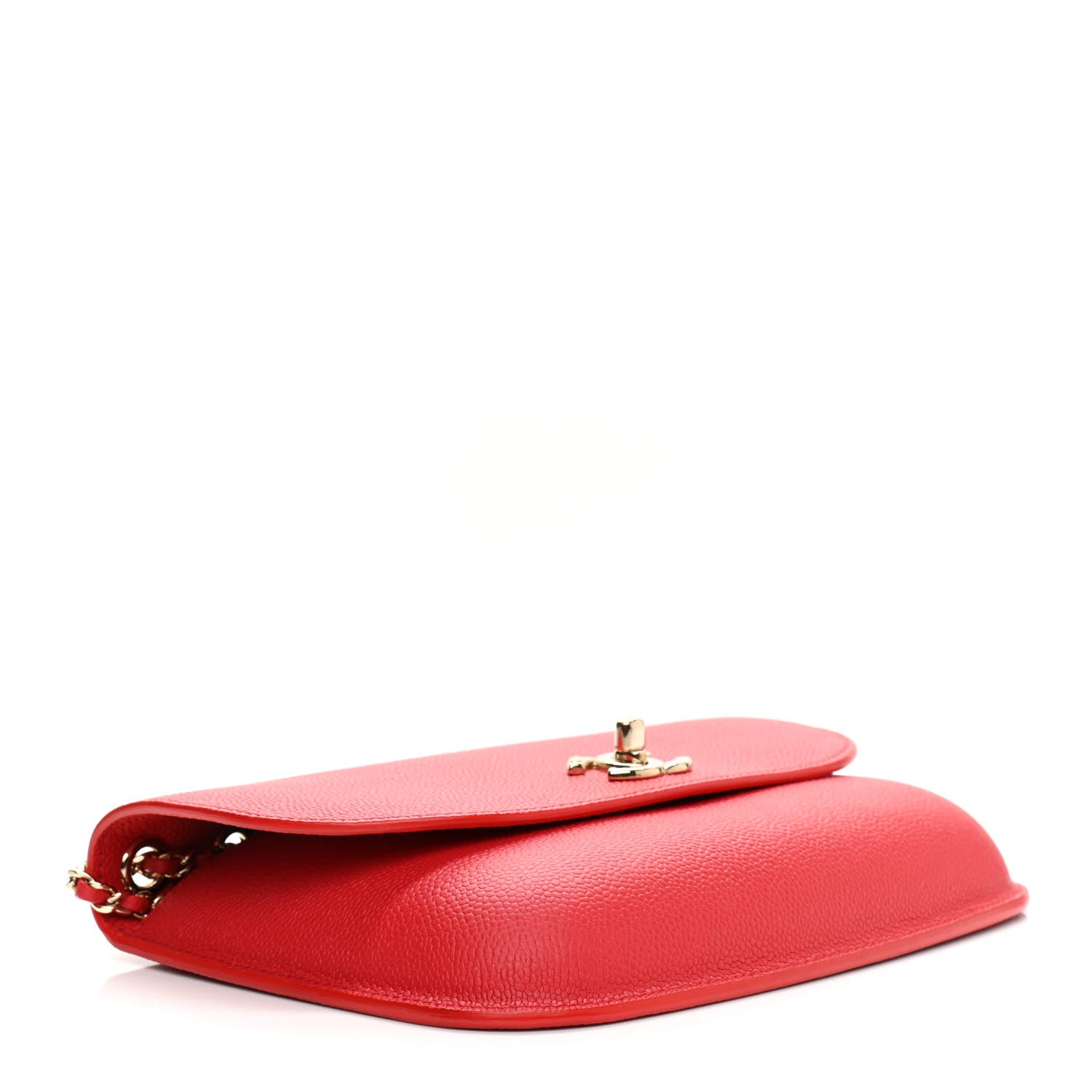 Chanel Caviar Flap CC Shoulder Bag Red 3 of 9