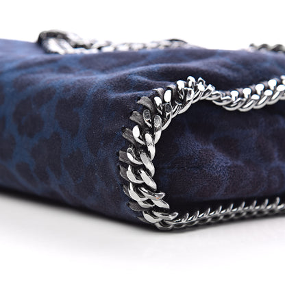 Stella McCartney Shaggy Deer Leopard Print Falabella Fold Over Tote Blue Sapphire 8 of 9