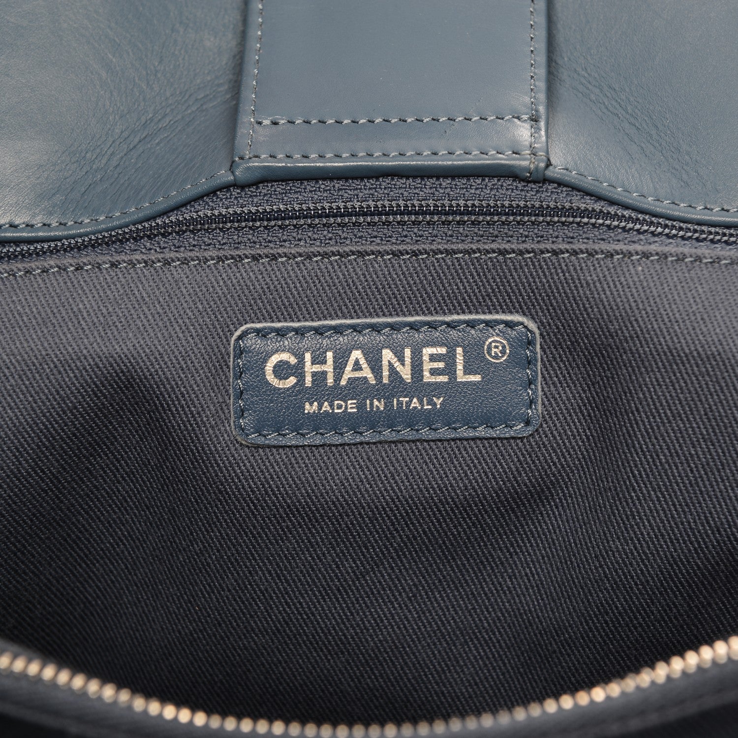 Chanel Calfskin Perforated Up In The Air Tote Dark Blue 6 of 7