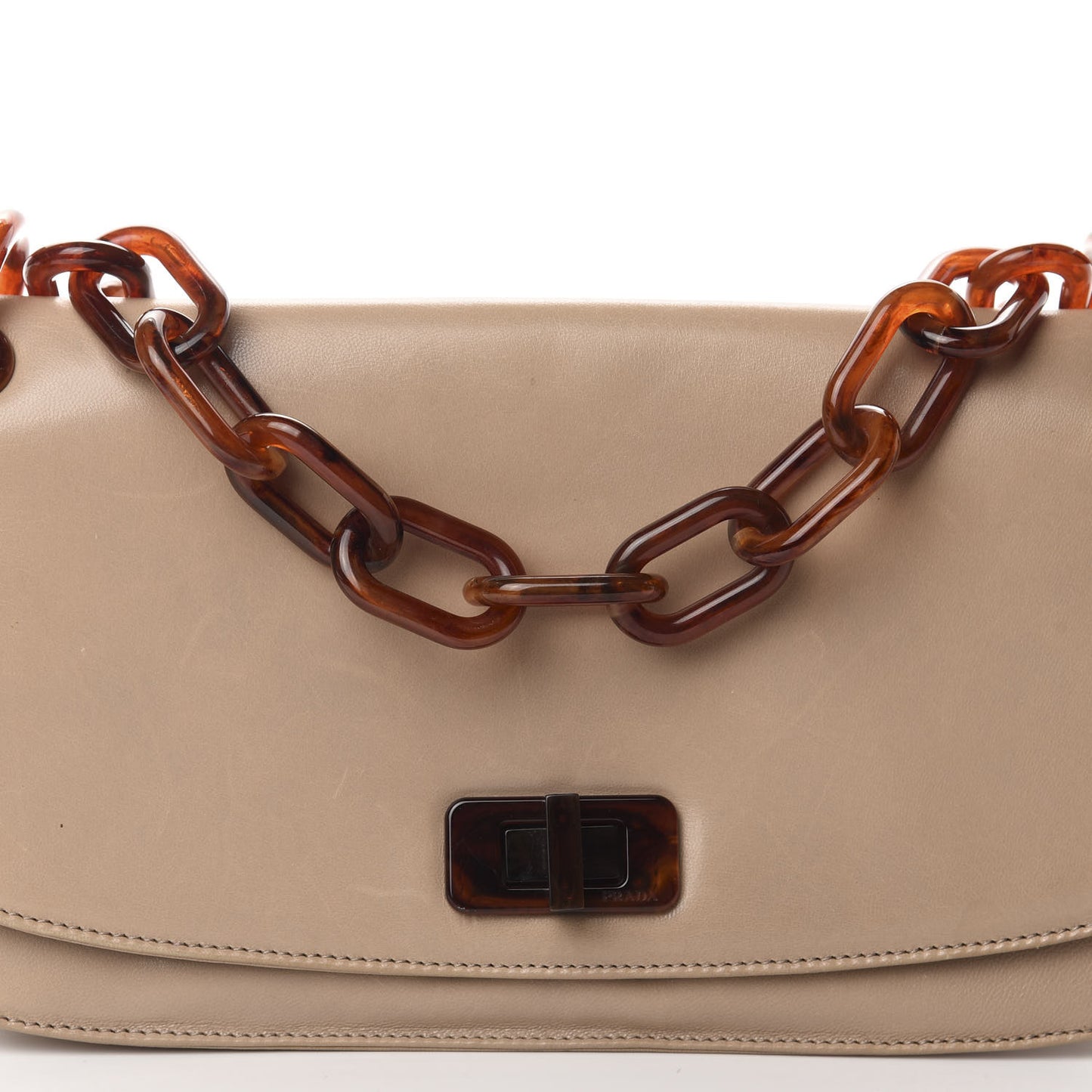Goatskin Swing Chain Shoulder Bag Beige